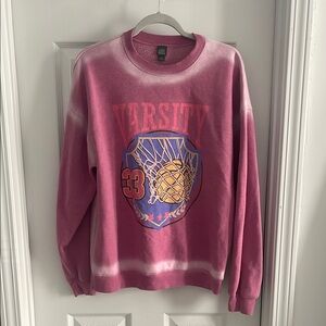 Wild Fable Pink Varsity Graphic Sweater
